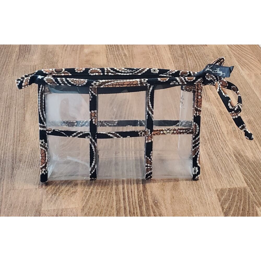 Vera Bradley Clear Transparent Cosmetic Pouch Makeup Bag Through 7" Wide